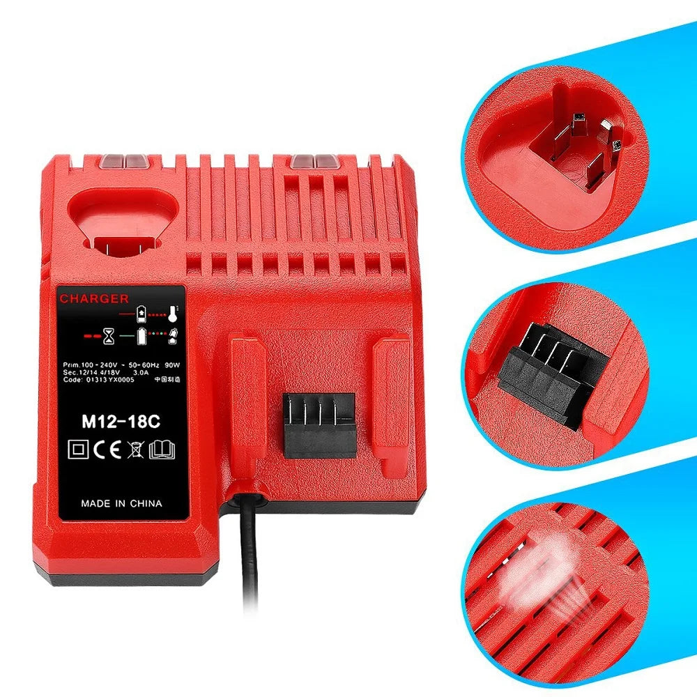 Battery Charger Rapid Replacement for Milwaukee 12V/18V