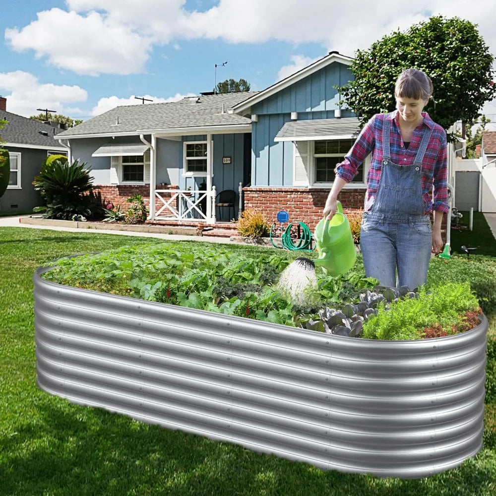 Galvanized Metal Raised Garden Bed for Vegetables