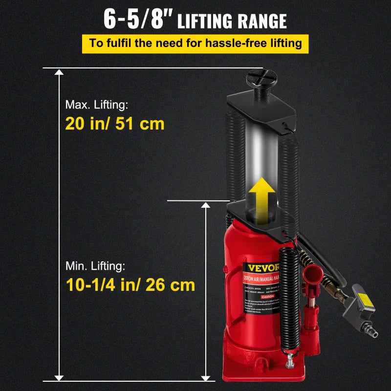 Air Hydraulic Bottle Jack 20 Ton