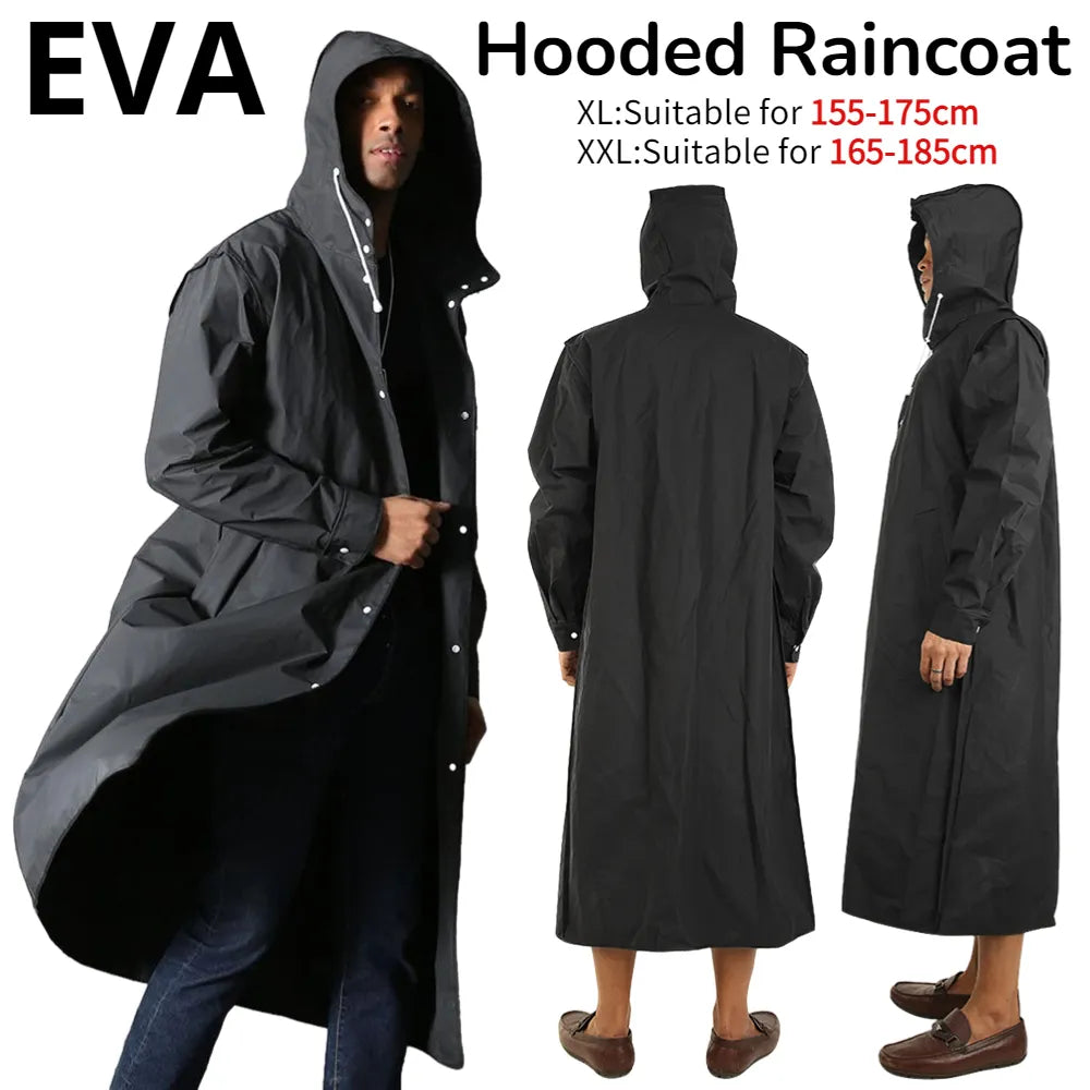 Adult EVA Waterproof Hooded Raincoat