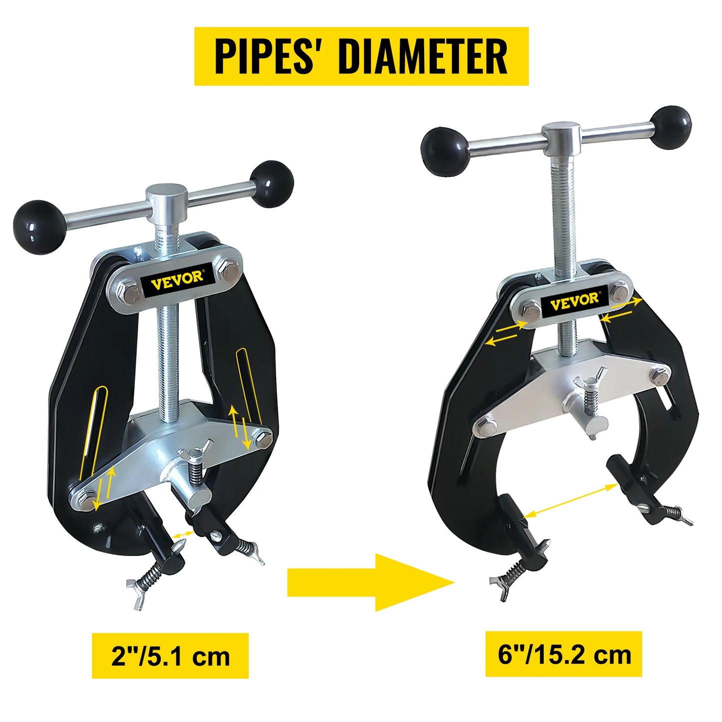 Steel Pipe Clamp 2-6in 5-12in Adjustable