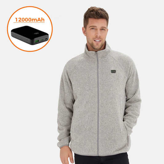 Heated Fleece Jacket Full Zip with Battery Pack