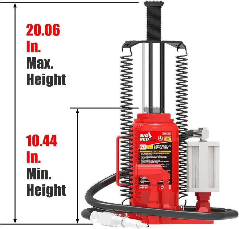 BIG RED 20 Ton Air Hydraulic Bottle Jack