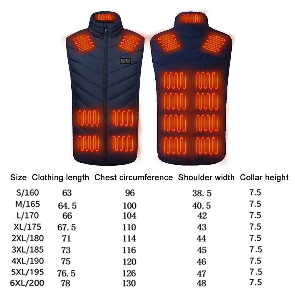 Heated Vest Rechargeable for Camping Outdoor Work Fishing