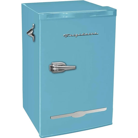 3.2 Cu Ft Blue Retro Bar Fridge with Side Bottle Opener