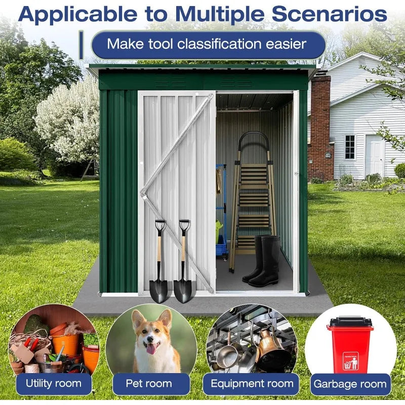 Outdoor Storage Shed with Door & Lock