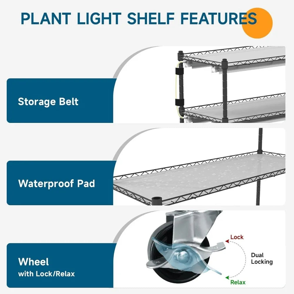 4-Tier Plant shelf 6-Pack Full Spectrum for Seed Starting