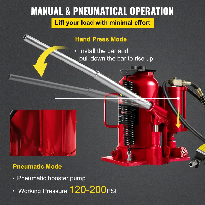 Air Hydraulic Bottle Jack 20 Ton