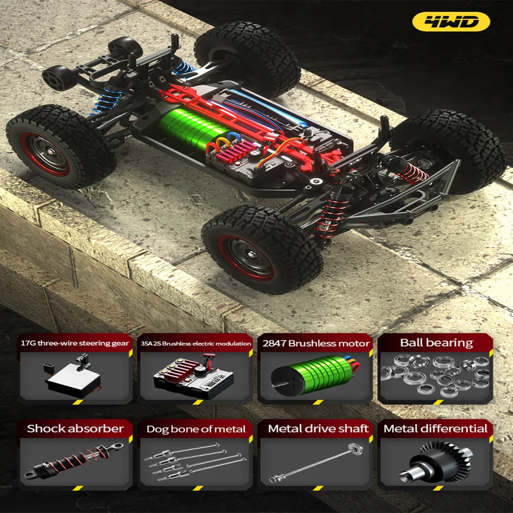 4WD RC Car With Light Brushless Motor Remote Control