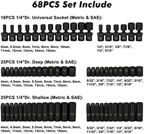 Pcs 3/8" Drive Socket Set