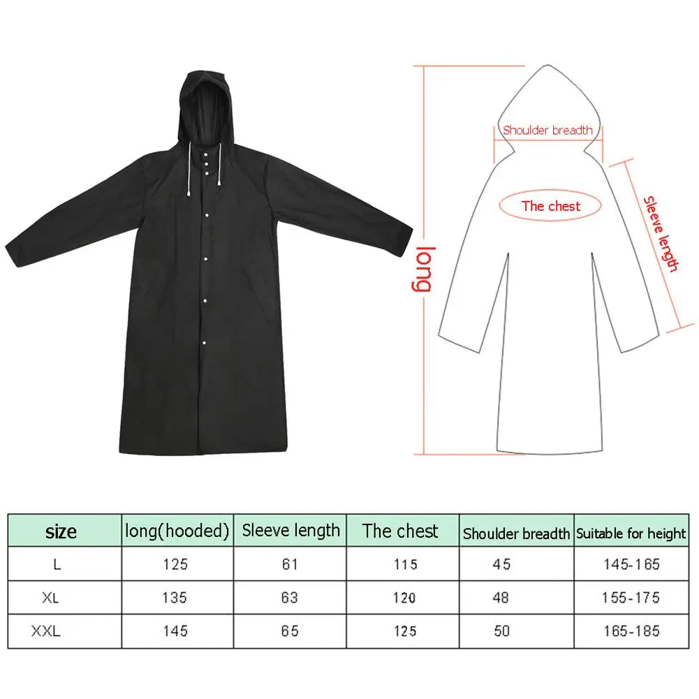 Adult EVA Waterproof Hooded Raincoat