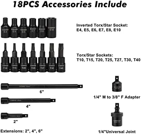 Pcs 3/8" Drive Socket Set