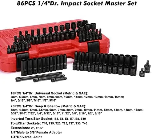 Pcs 3/8" Drive Socket Set