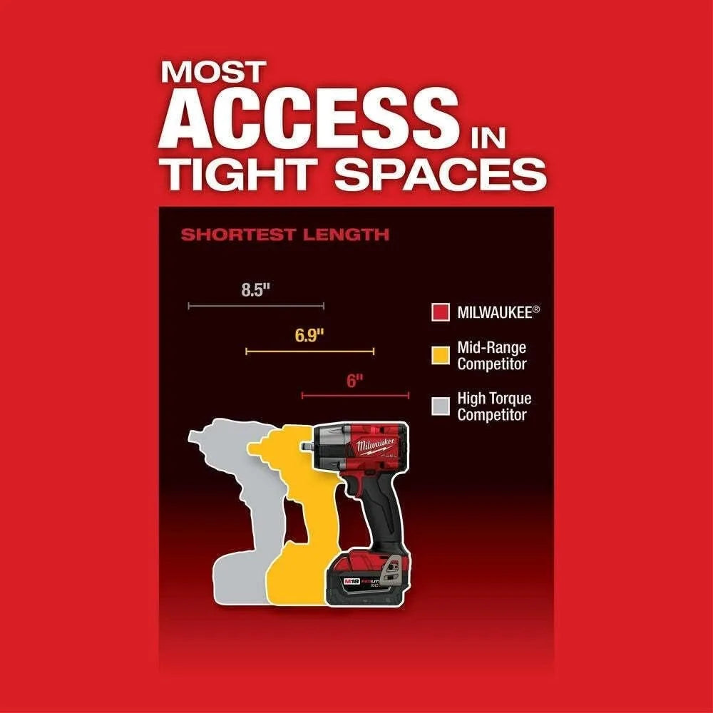 Milwaukee Fuel 3/8'' Brushless Cordless Mid-Torque Compact Impact