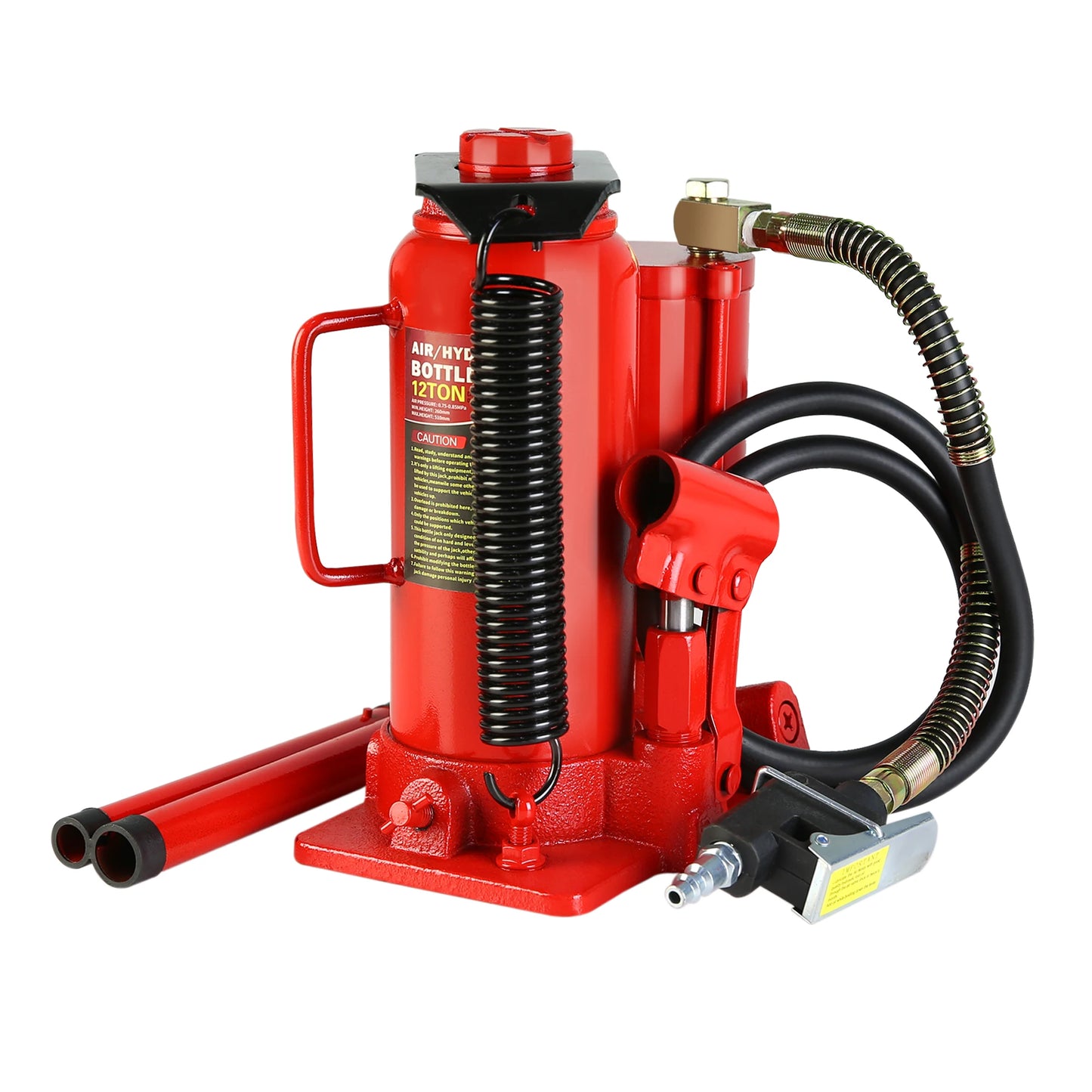 Air Hydraulic Bottle Jack, 12 Ton