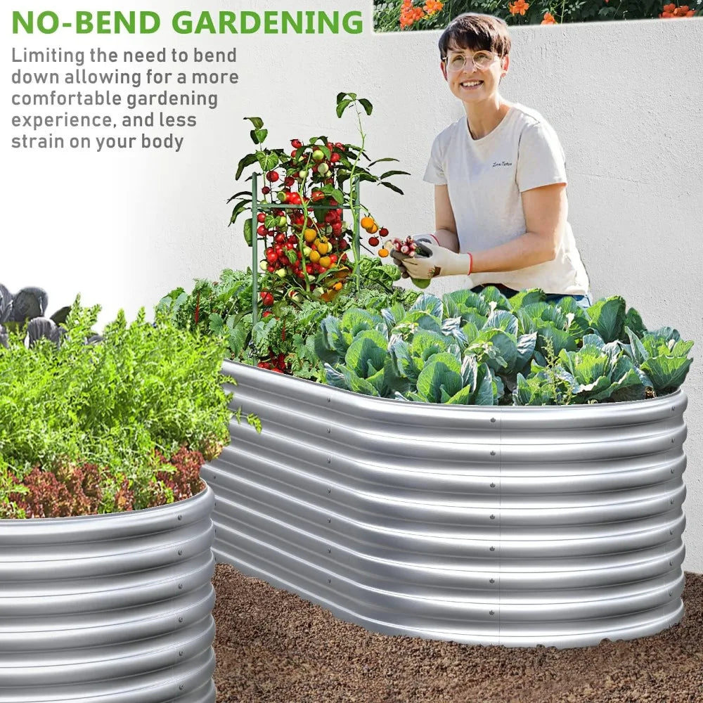 Galvanized Metal Raised Garden Bed for Vegetables