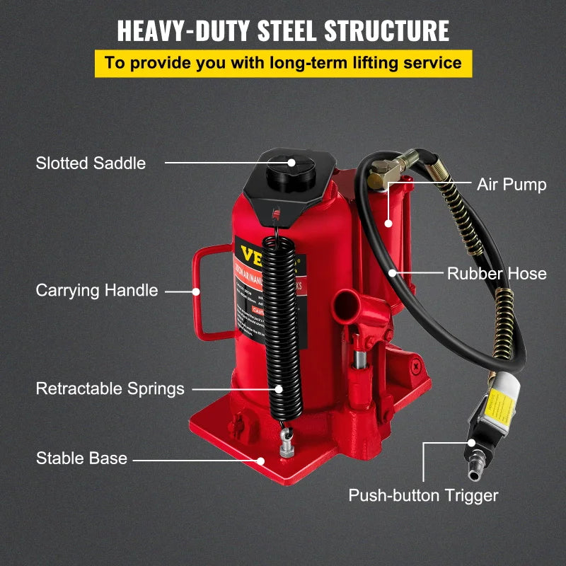 Air Hydraulic Bottle Jack 20 Ton