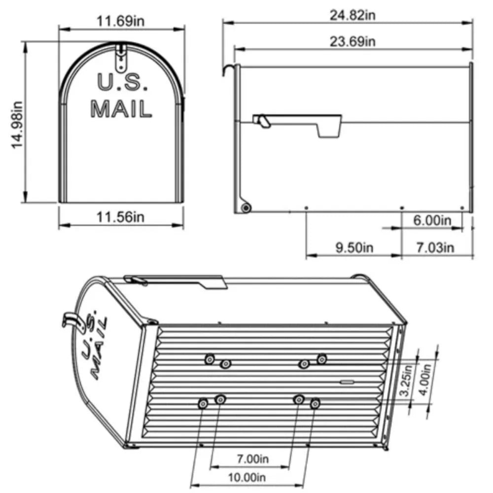 Stanley Extra Large Post Mount Mail Box