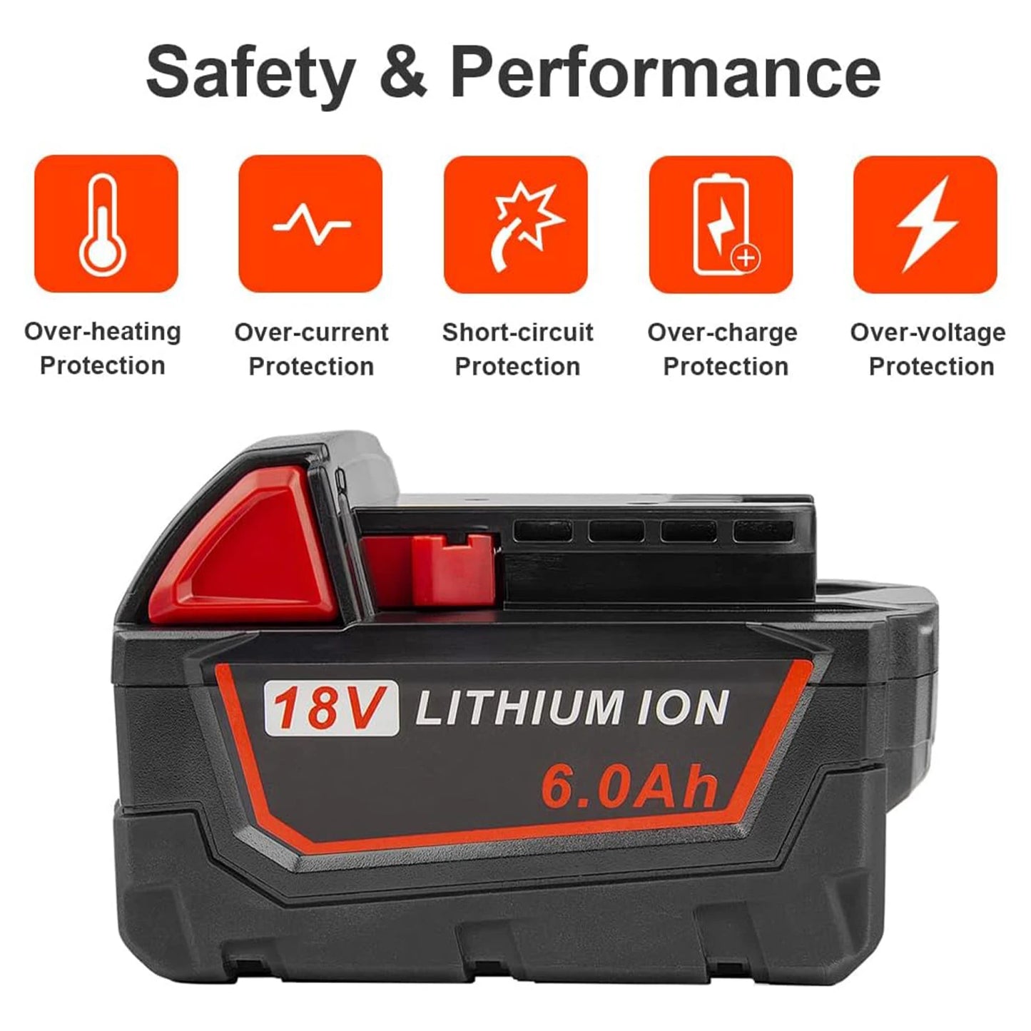 Replacement 18V Battery For milwaukee 18v 6Ah