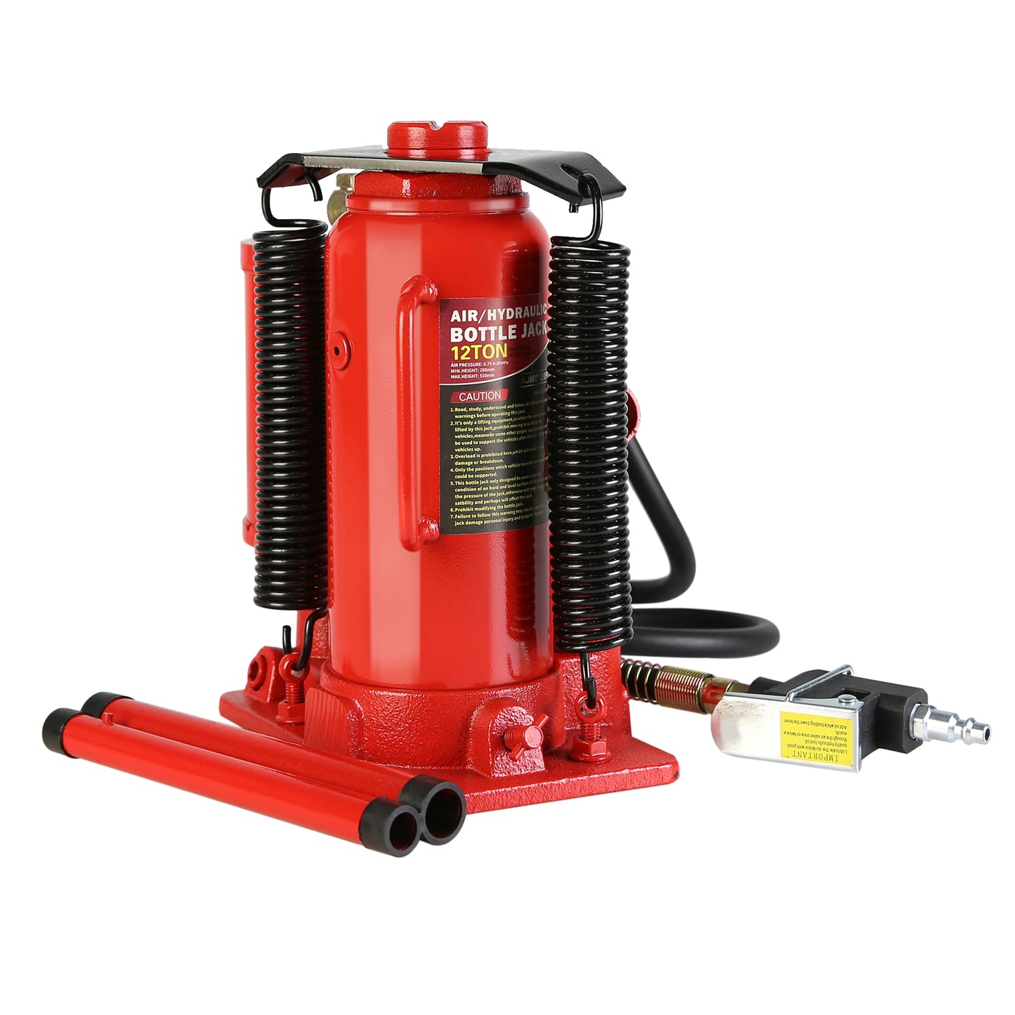 Air Hydraulic Bottle Jack, 12 Ton