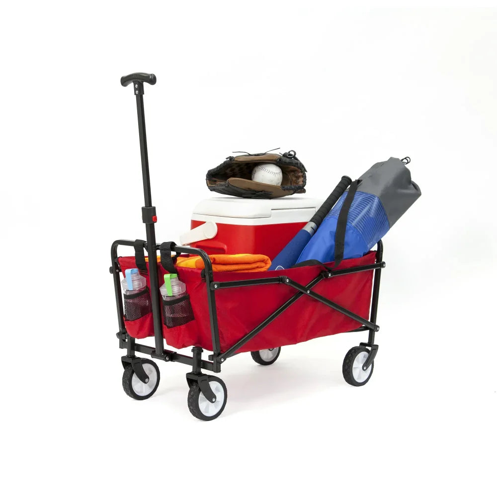 Folding Utility Wagon Black Portable