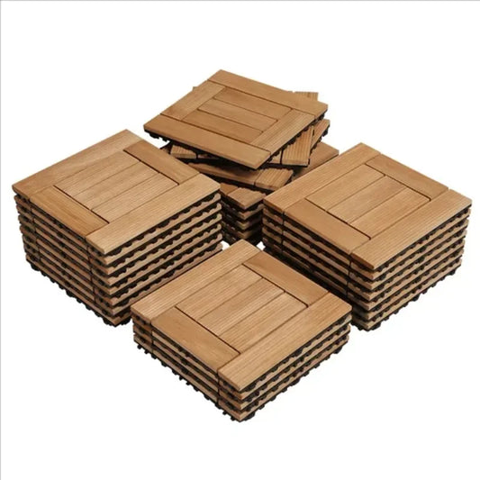 27pcs Indoor & Outdoor Wood Flooring Tiles for Patio Garden